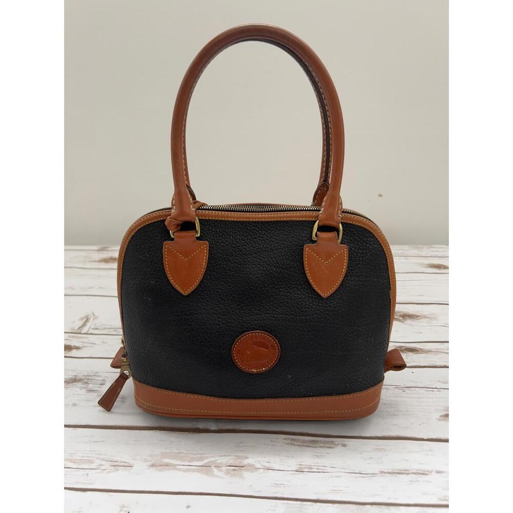 Dooney & Bourke VINTAGE Pebbled Leather Zip Domed Satchel Handbag
